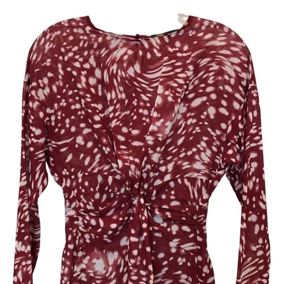 Maje Rivole Imprime Asymmetrical Midi Dress Size Small - Picture 6 of 13